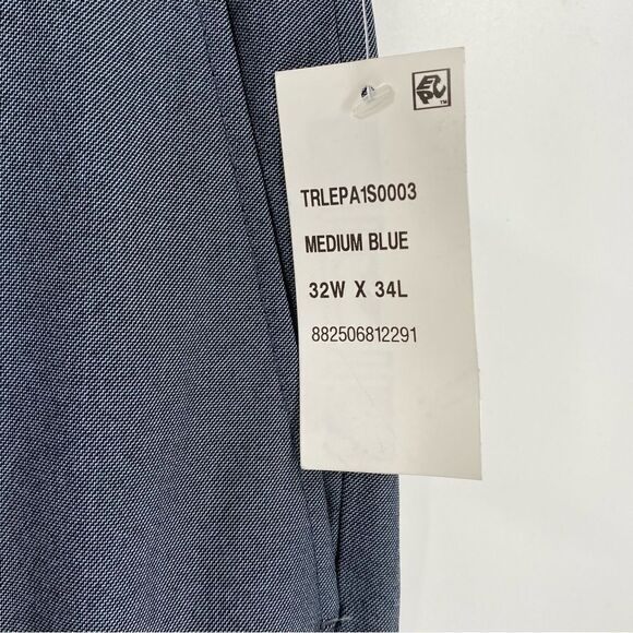 M151 Men’s Flat Front Medium Blue Flat Front Slim Fit Dress Pants size 32x34 - Picture 2 of 3